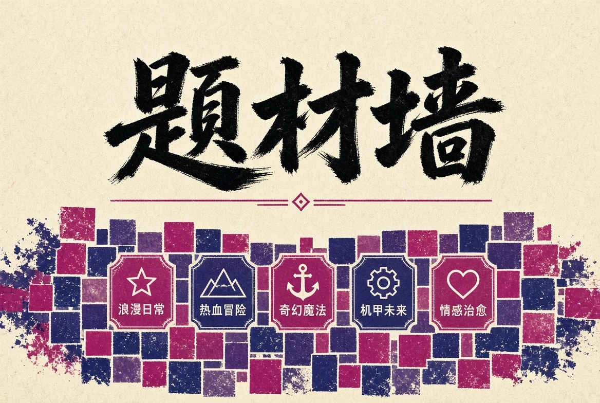 题材墙多色动漫主题插图